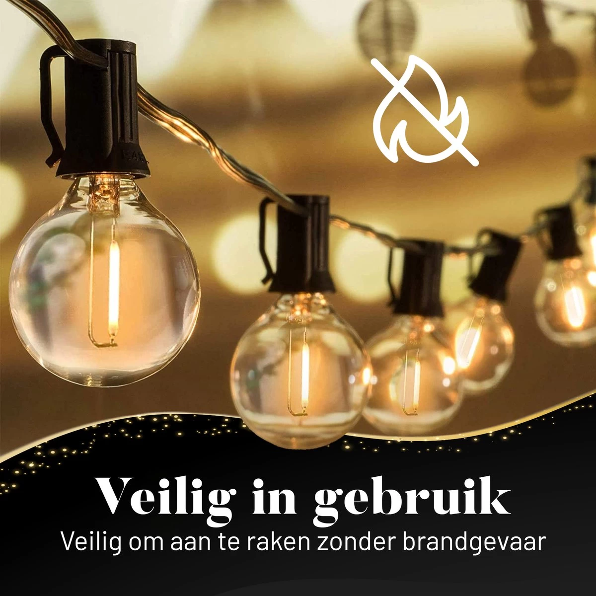 Homèlle Lichtsnoer - 25 LED - 7.5 Meter - Warm-wit - Tuinverlichting - Kerstverlichting - Buitenverlichting - Lichtslinger - Lampjes Slinger - Transparant - Afbeelding 9