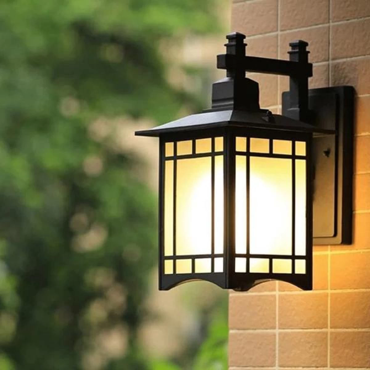 SensaHome Oriental - Klassieke Industriële Tuinlamp Buitenlamp | Luxe Wandlamp Met Japans Aziatische Stijl - Zwart - Afbeelding 11