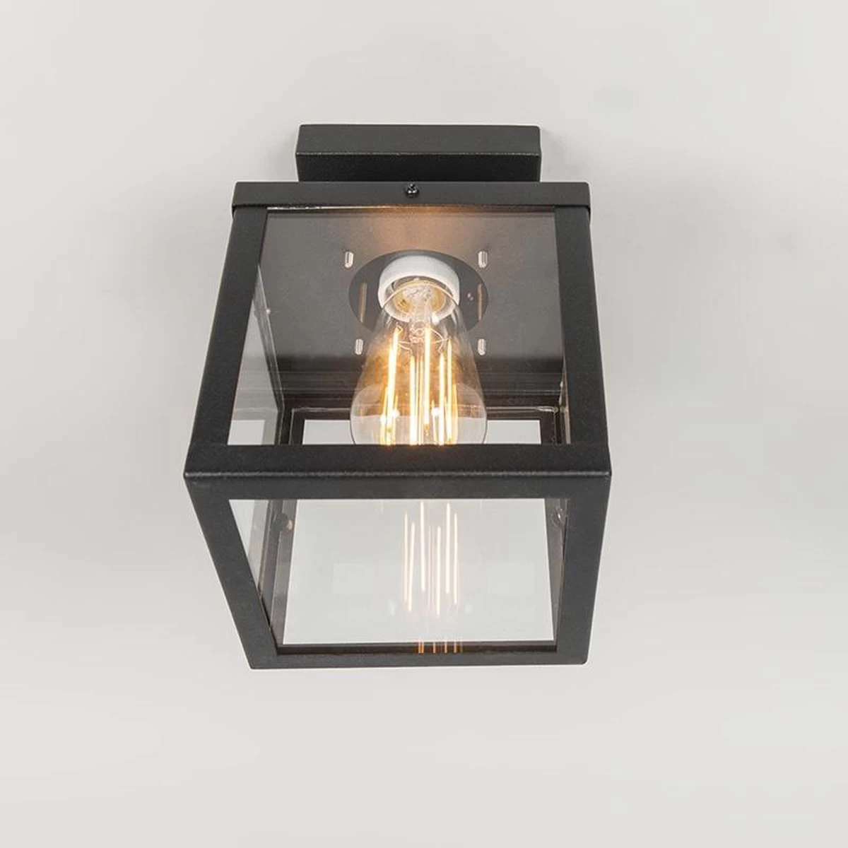 QAZQA Rotterdam - Moderne Plafondlamp Voor Buiten - 1 Lichts - L 160 Mm - Zwart - Buitenverlichting - Afbeelding 2