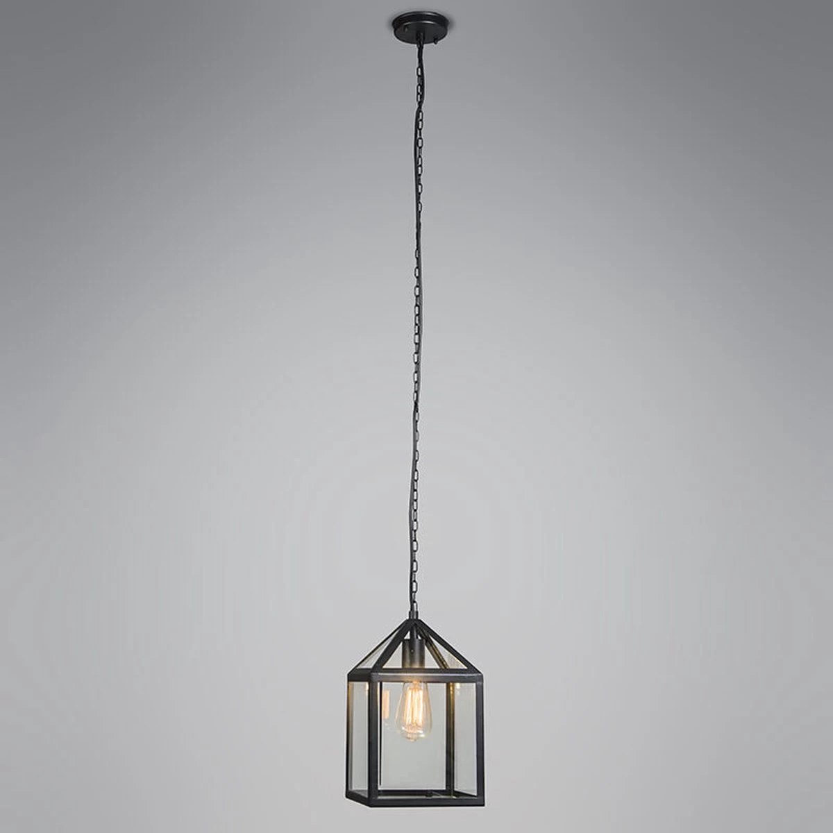 Lumière Hanglamp Buiten Deni Zwart - Landelijke Hanglamp - IP23 - Hanglamp - Hanglampen - Tuinverlichting - Buitenlamp - Inclusief Lichtbron - Calex Smart - 1 Lichts - L 210 Mm - - Afbeelding 4