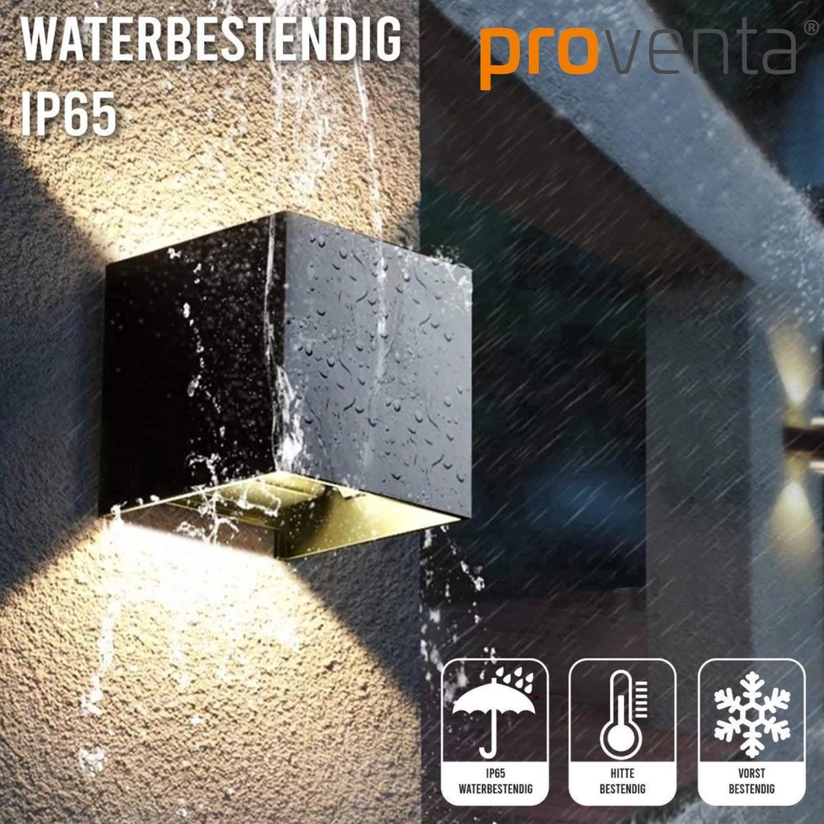 Proventa® Kubus Wandlamp Binnen - Dimbaar - Voor Woonkamers & Slaapkamers - Zwart - Afbeelding 3