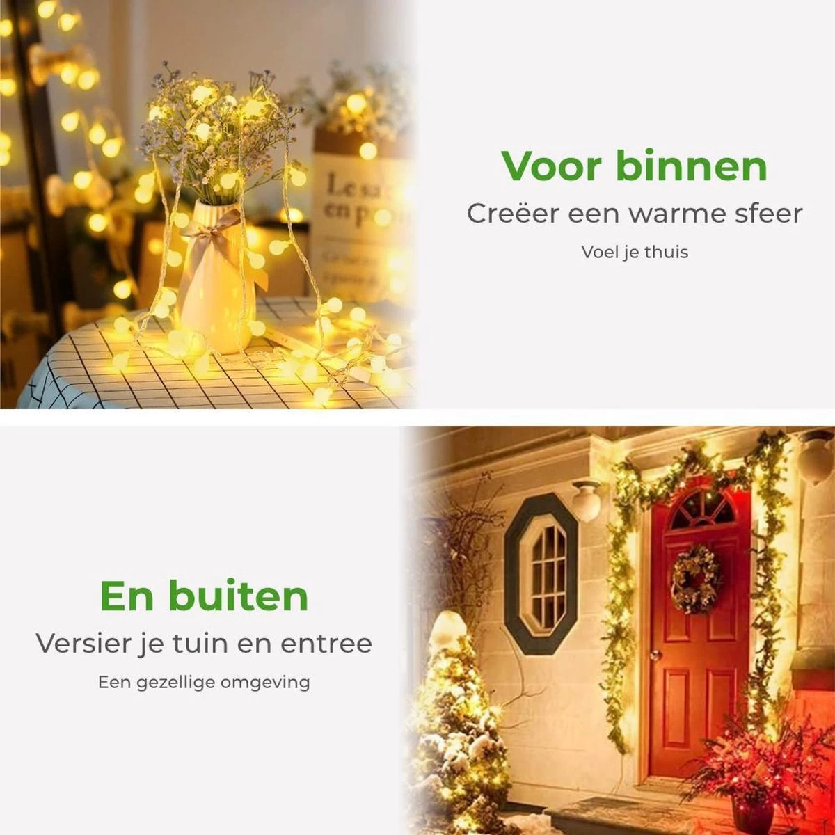 Soothe Lichtsnoer Buiten En Binnen – 10 Meter LED – Lichtslinger – Fairy Lights – Lampjes Slinger – Waterdicht – Op Batterijen - ⌀1.8cm - Afbeelding 3