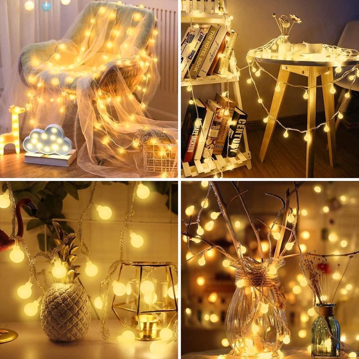 Soothe Lichtsnoer Buiten En Binnen – 10 Meter LED – Lichtslinger – Fairy Lights – Lampjes Slinger – Waterdicht – Op Batterijen - ⌀1.8cm - Afbeelding 5