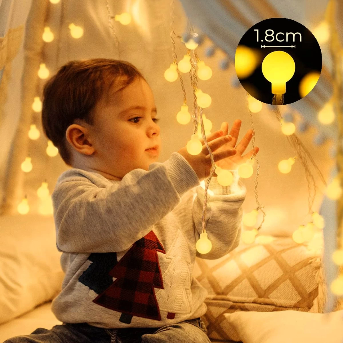Soothe Lichtsnoer Buiten En Binnen – 10 Meter LED – Lichtslinger – Fairy Lights – Lampjes Slinger – Waterdicht – Op Batterijen - ⌀1.8cm - Afbeelding 7
