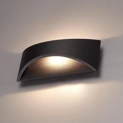 HOFTRONIC Lowa - LED Wandlamp Rechthoek - Up And Down Light (2 Lichts) - 6 Watt 3000K Warm Wit Licht - Modern Design - IP54 Waterdicht - Geschikt Als Binnen En Buiten Wandlamp - 3 Jaar Garantie