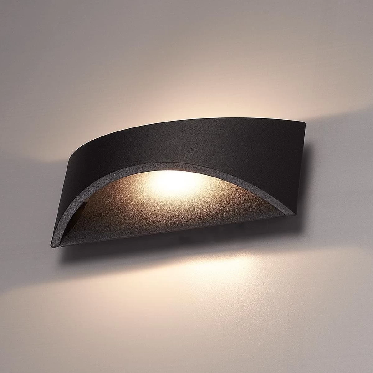 HOFTRONIC Lowa - LED Wandlamp Rechthoek - Up And Down Light (2 Lichts) - 6 Watt 3000K Warm Wit Licht - Modern Design - IP54 Waterdicht - Geschikt Als Binnen En Buiten Wandlamp - 3 Jaar Garantie