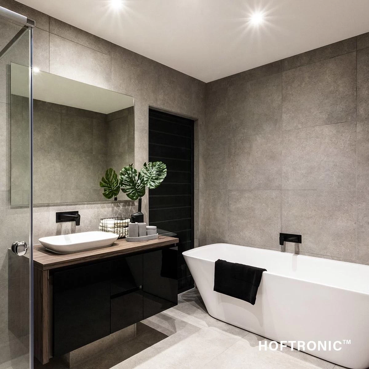 HOFTRONIC™ LED Inbouwspots 3 Spots - Zwart - Rond - IP65 - GU10 - Dimbaar - Spot Bari - 5 Watt 2700K Warm Wit - Afbeelding 4