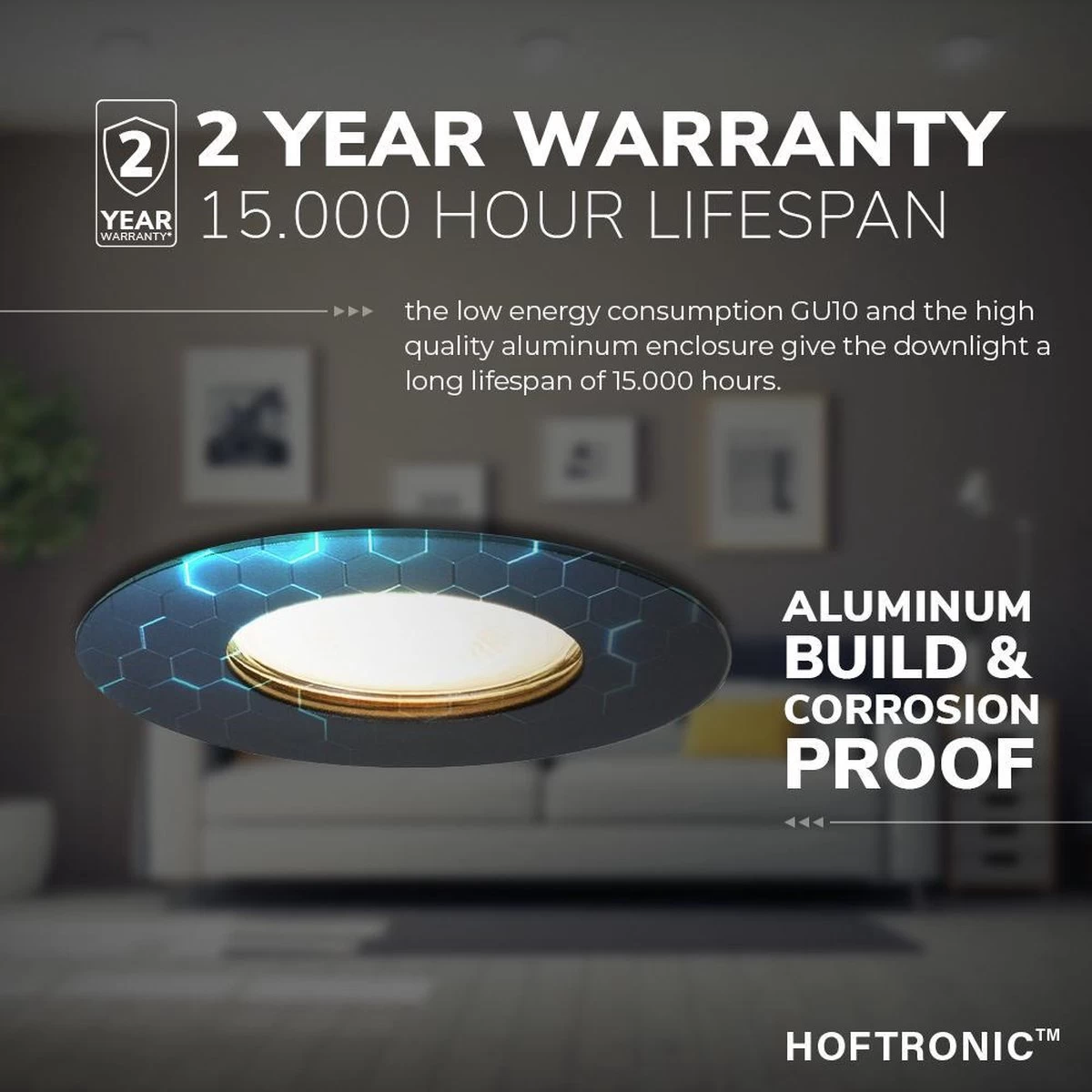 HOFTRONIC™ LED Inbouwspots 3 Spots - Zwart - Rond - IP65 - GU10 - Dimbaar - Spot Bari - 5 Watt 2700K Warm Wit - Afbeelding 18