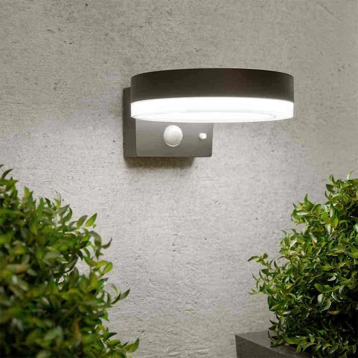Solar Wandlamp - Halo Lichteffect - Bewegingssensor & Schemersensor