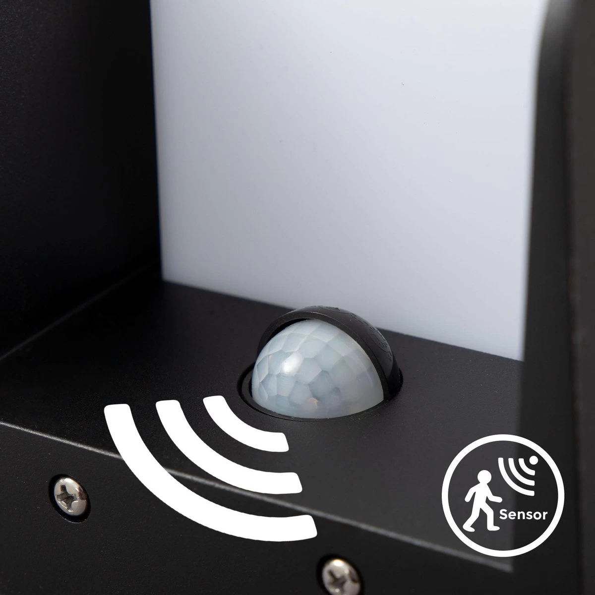 B.K.Licht - Buiten Wandlamp - Met Bewegingssensor - Middenbalk - Voor Buiten - Netstroom - Metalen - Rechthoekige - Zwarte Wandlampen - Met 1 Lichtpunt - IP44 - Buitenverlichting - Buitenlamp - E27 Fitting - 25.5x12x10 Cm - Excl. Lichtbron - Afbeelding 3