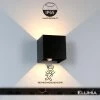 Elumia® Wandlamp Met Bewegingssensor Voor Binnen En Buiten - Zwart - 10x10x10cm - Warm Wit(2700K) - 12W - Industrieel - Waterdicht - LED
