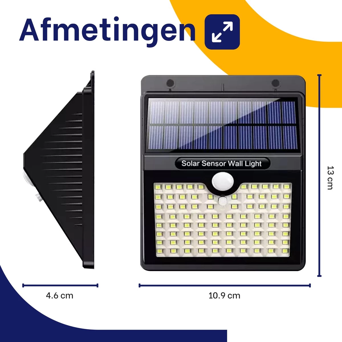 Merkloos Solar Buitenlamp Met Bewegingssensor - Wit Licht - Tuinverlichting Op Zonne-energie - IP65 Waterdicht - 2 Stuks - 97 LEDs - 2700K - Zwart - Afbeelding 10