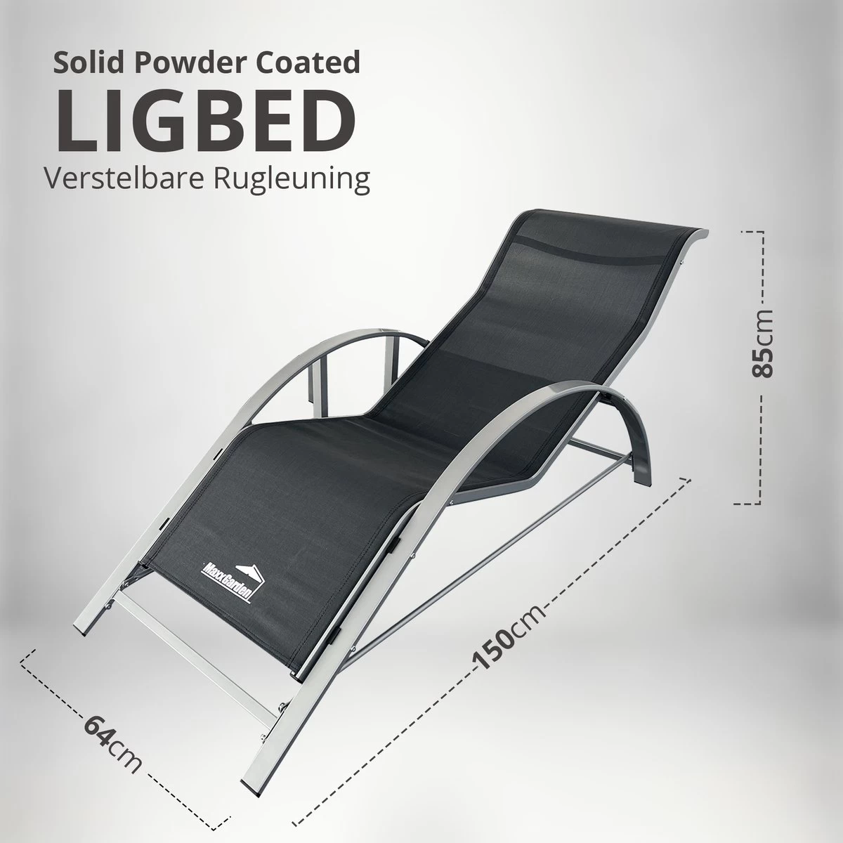 MaxxGarden Ligbed Set - 2 Stuks Zwart - Met Tafel - Sun Loungers - Loungebed - Afbeelding 8