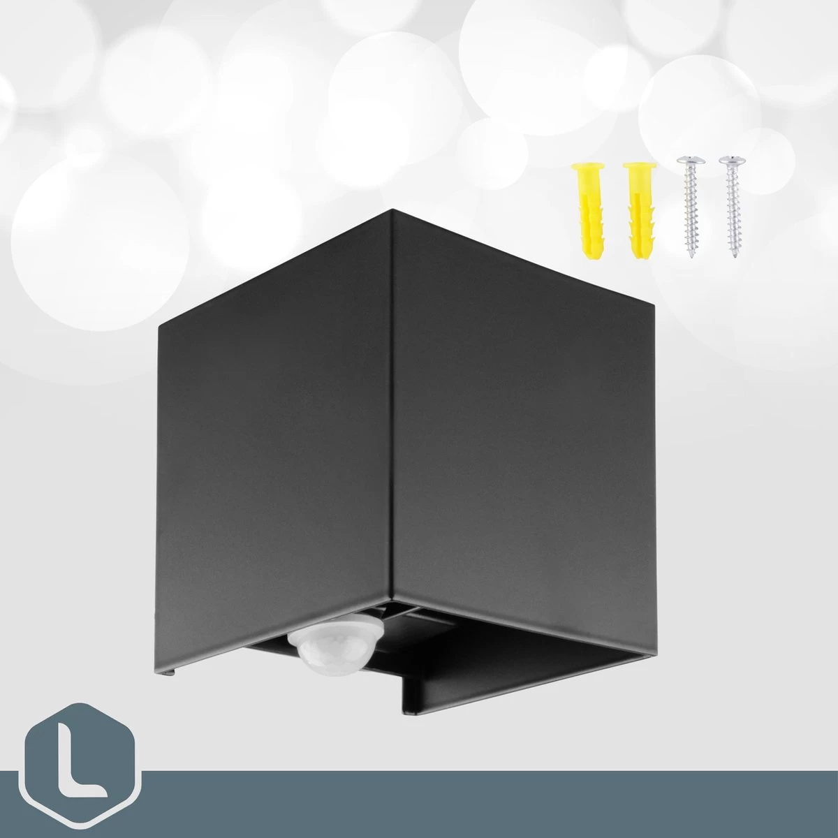 Lura Life - Design Wandlamp Kubus Met Bewegingssensor - LED - Zwart - 3000K Warm Wit - IP65 Waterdicht - Muurlamp - Geschikt Voor Binnen & Buiten - Motion Sensor - Afbeelding 7