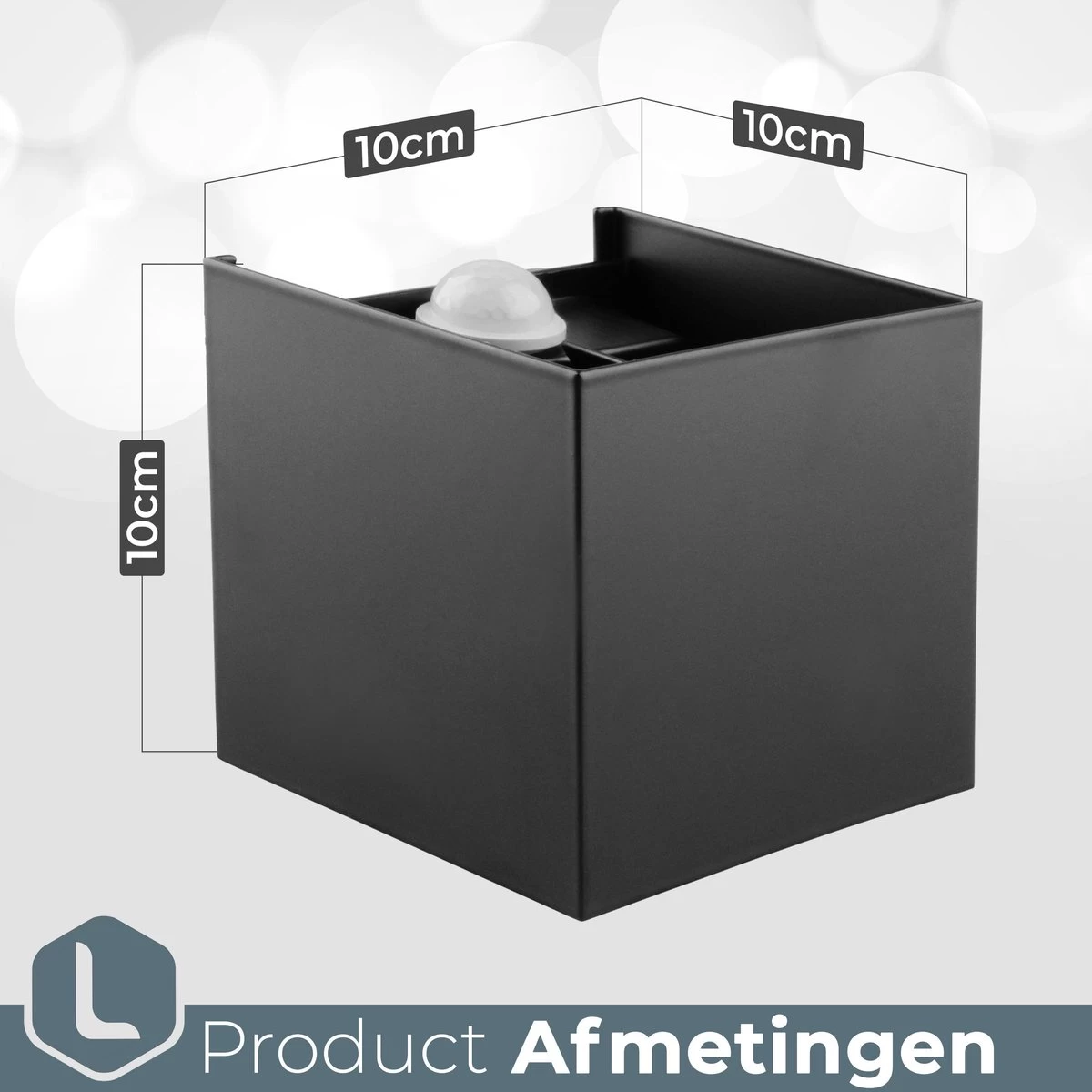 Lura Life - Design Wandlamp Kubus Met Bewegingssensor - LED - Zwart - 3000K Warm Wit - IP65 Waterdicht - Muurlamp - Geschikt Voor Binnen & Buiten - Motion Sensor - Afbeelding 8