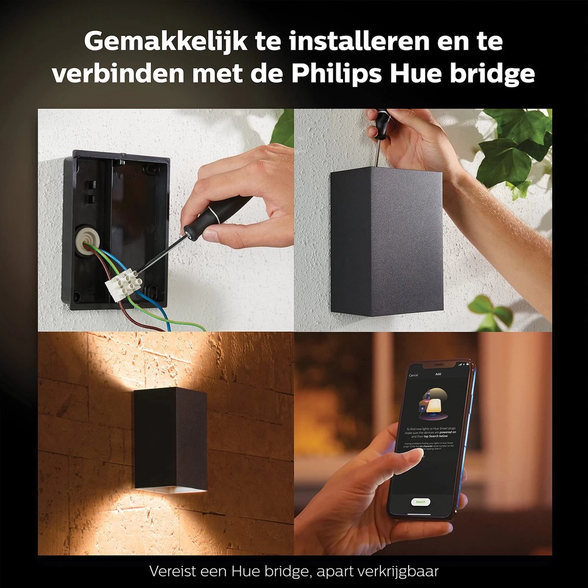 Philips Hue Resonate Outdoor Wandlamp Buiten Met Bewegingssensor - Incl. White And Color Ambiance - Muurlamp - Tuinverlichting LED Buiten - Buitenlamp - Zwart - Afbeelding 10