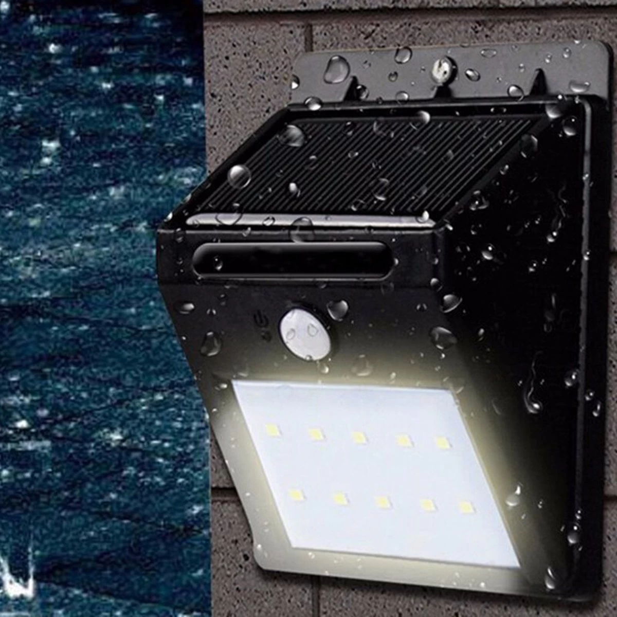 Merkloos 20 LEDs Buitenlamp Draadloze Waterdichte Lamp Bewegingssensor Solar Licht Voor Tuin Tuinverlichting - Wandlamp | Solar Buitenverlichting Wit Licht Ewegingssensor - Zonne-energie – Tuinverlichting Voor Hek En Wand - Afbeelding 2