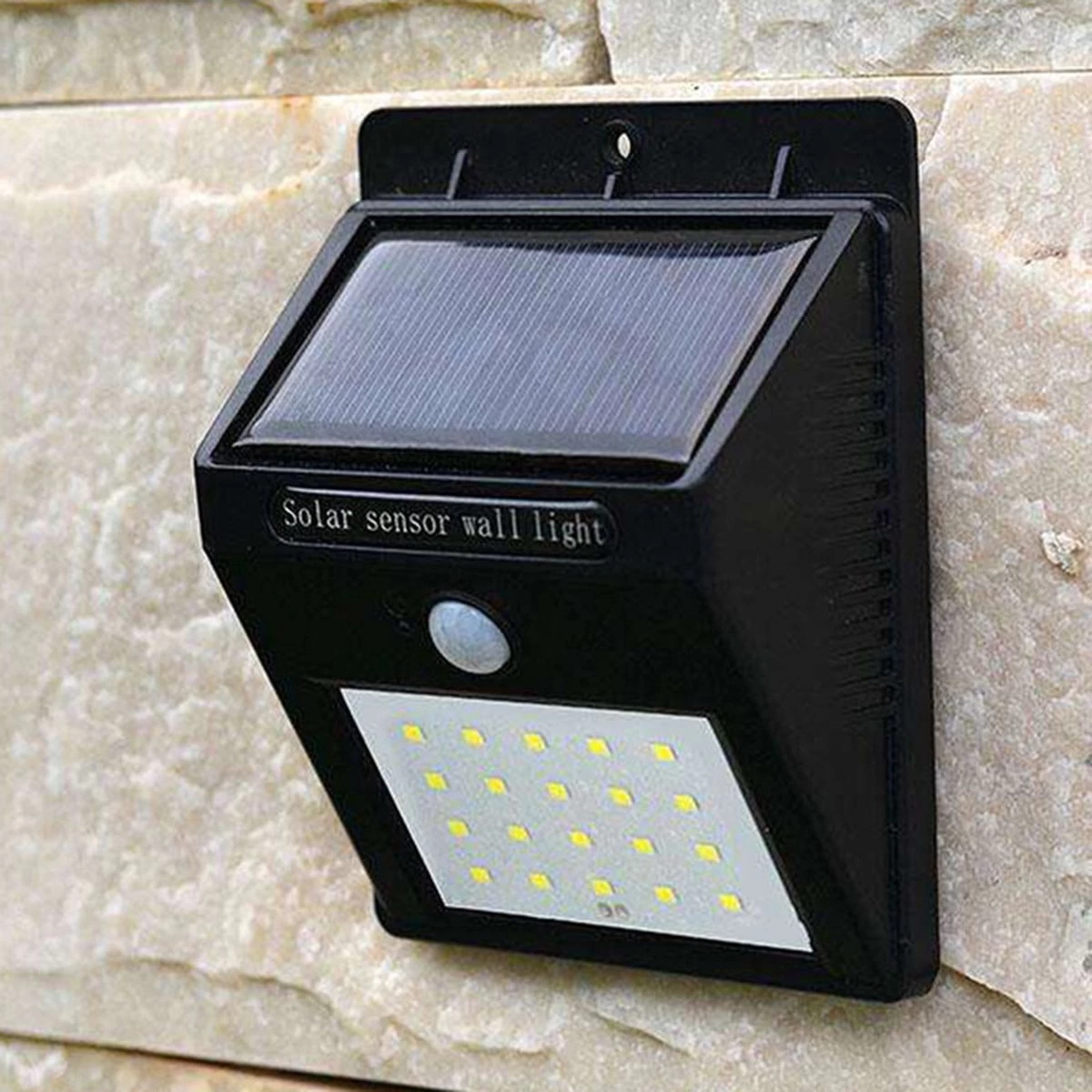 Merkloos 20 LEDs Buitenlamp Draadloze Waterdichte Lamp Bewegingssensor Solar Licht Voor Tuin Tuinverlichting - Wandlamp | Solar Buitenverlichting Wit Licht Ewegingssensor - Zonne-energie – Tuinverlichting Voor Hek En Wand - Afbeelding 3