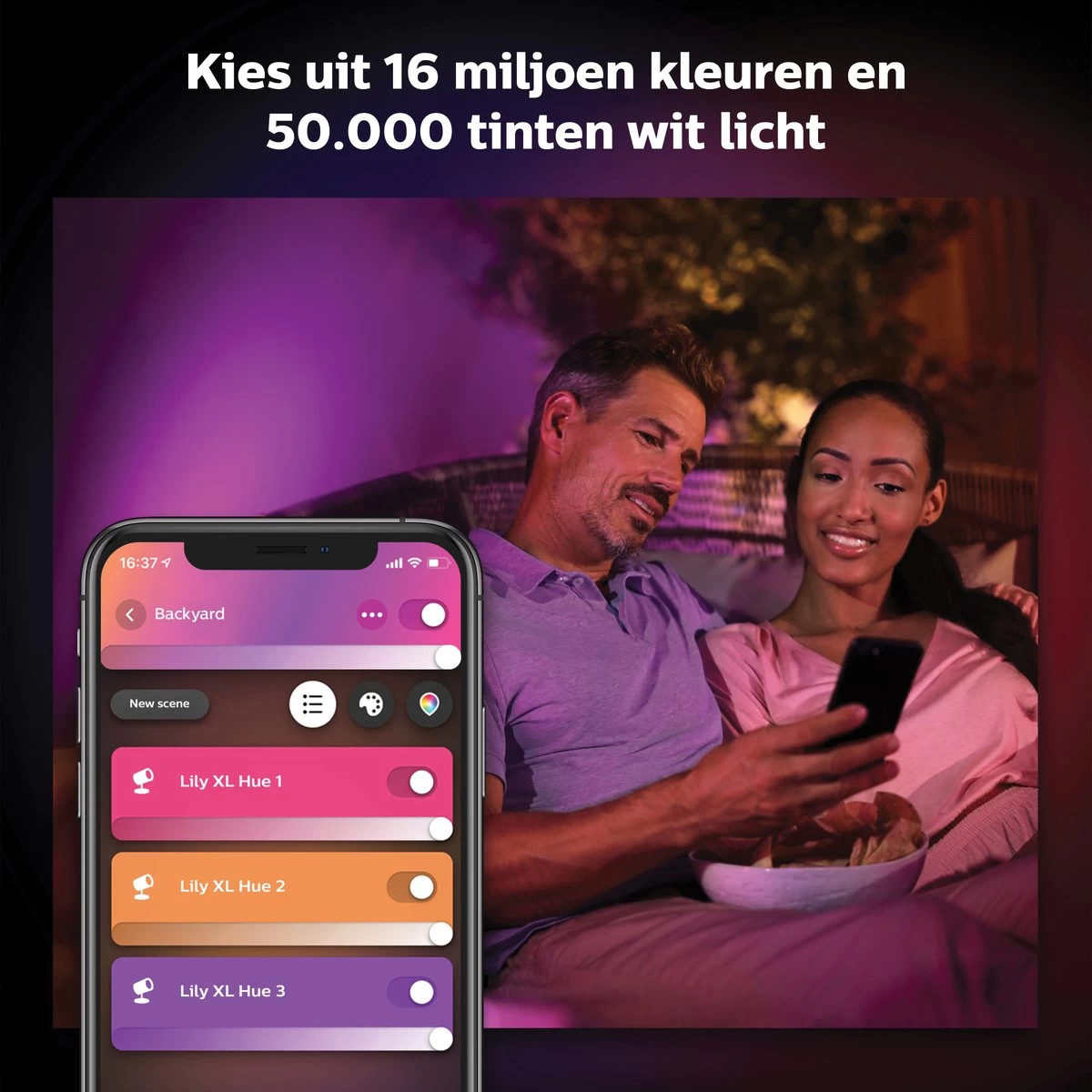 Philips Hue Lily XL-tuinspot - Wit En Gekleurd Licht - Zwart - Laagspanning - Afbeelding 3