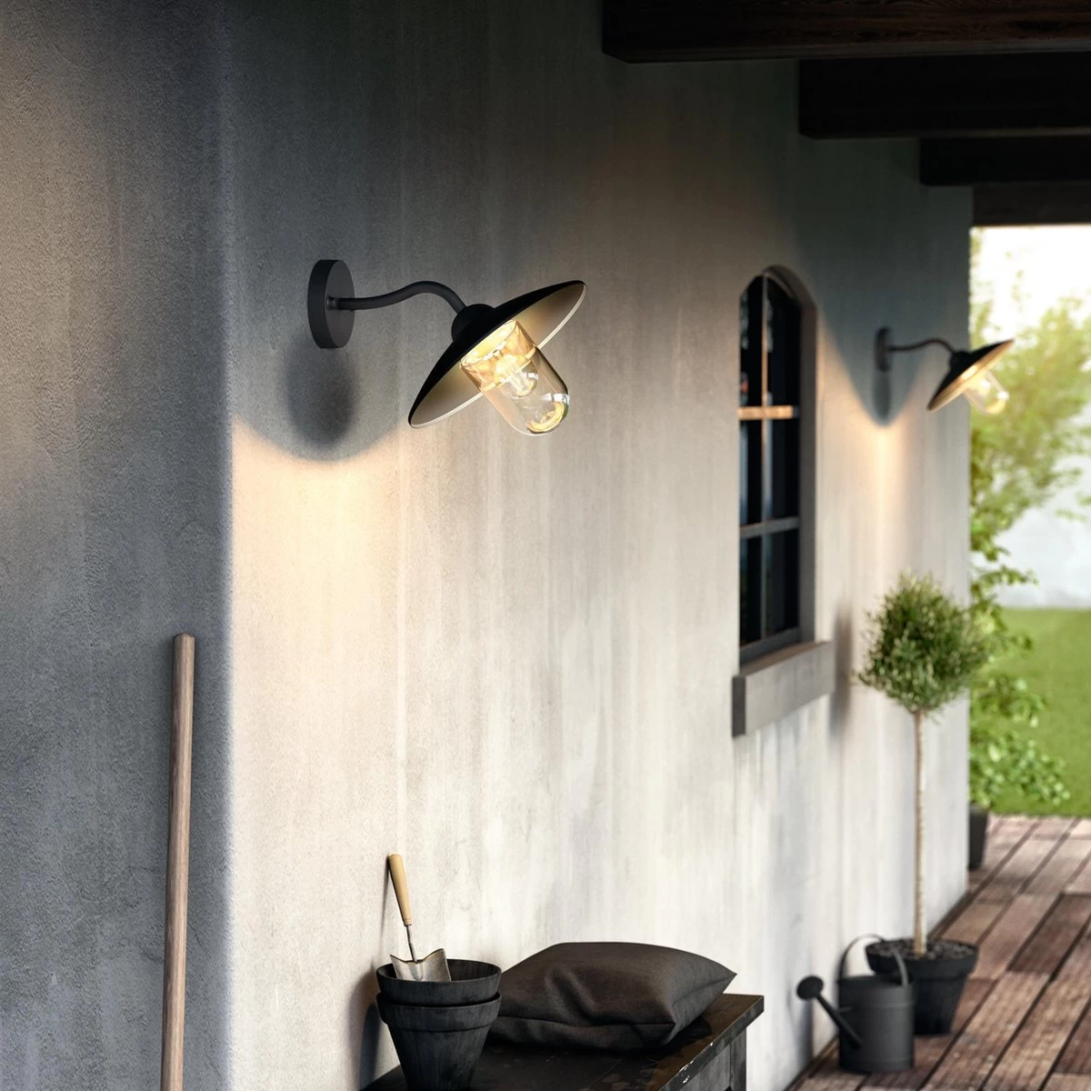 Philips Mygarden Hammock Wandlamp Buiten - Muurlamp - Tuinverlichting LED Buiten - Buitenlamp - Incl. Philips Hue White Filament Standaardlamp E27 - Zwart - Afbeelding 8