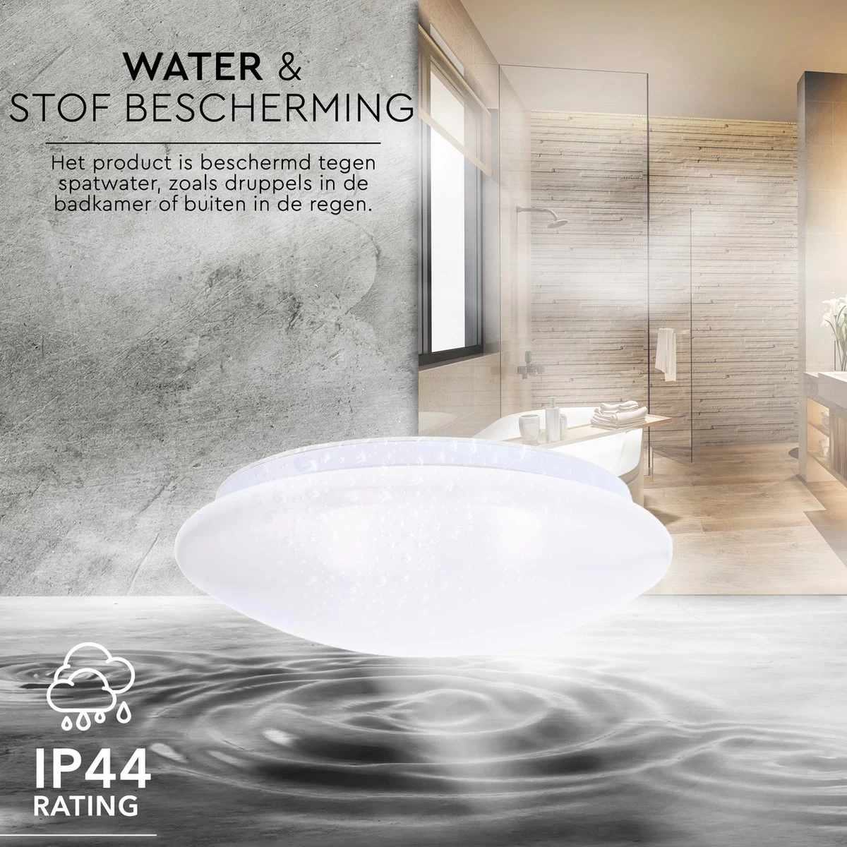 Proventa Plafondlamp Met Bewegingssensor LED - Binnen & Buiten - Koel Wit - 33 Cm - Afbeelding 5