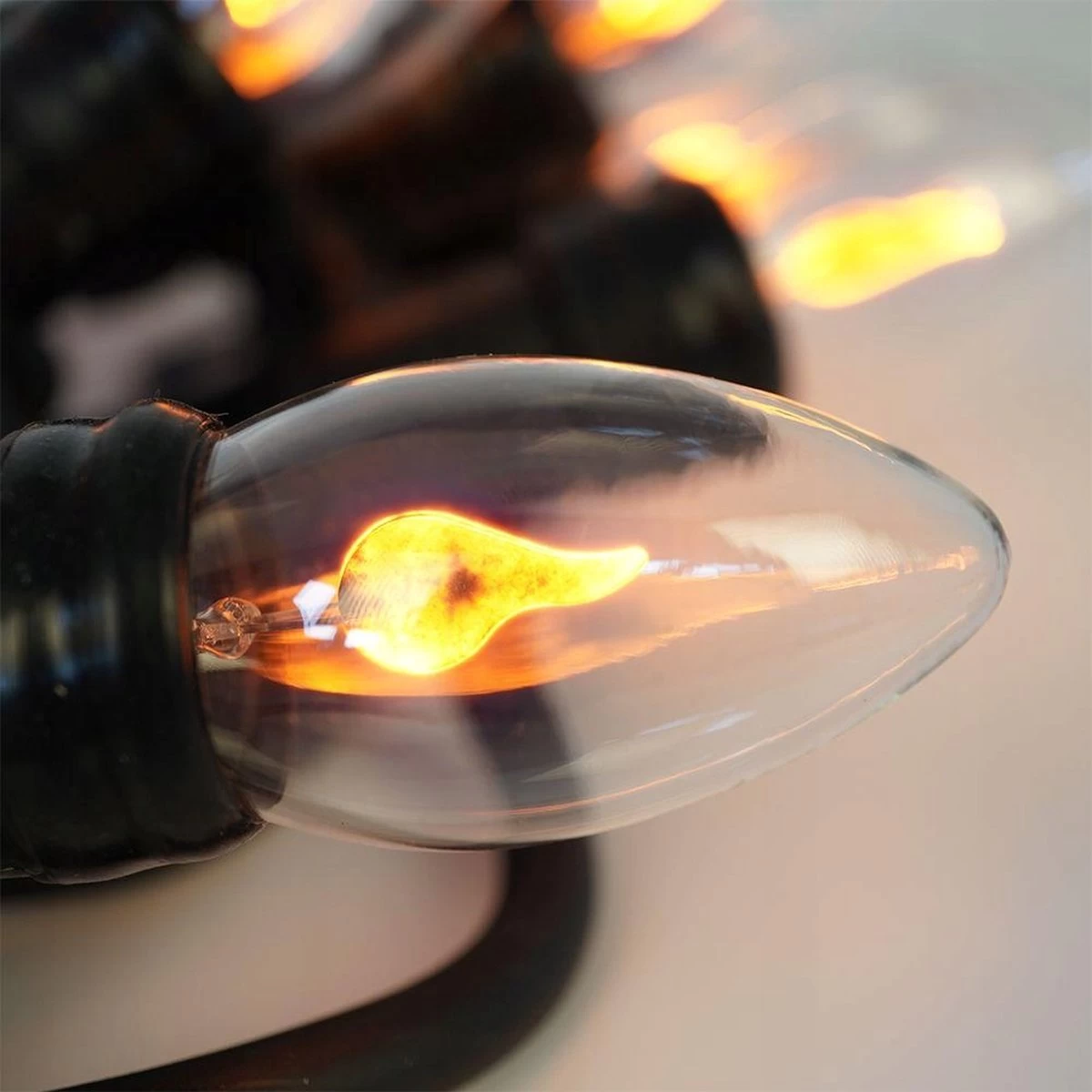 Merkloos Sprookjesverlichting 3,6 M Met 10 Bollen Warm Wit Vlameffect - Afbeelding 4