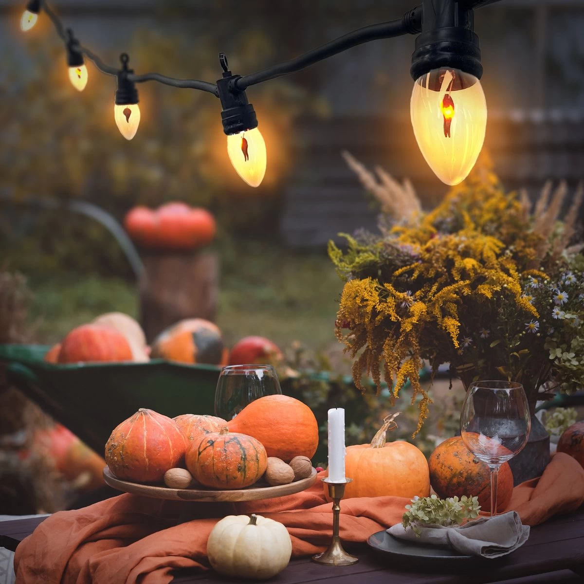 Merkloos Sprookjesverlichting 3,6 M Met 10 Bollen Warm Wit Vlameffect - Afbeelding 6