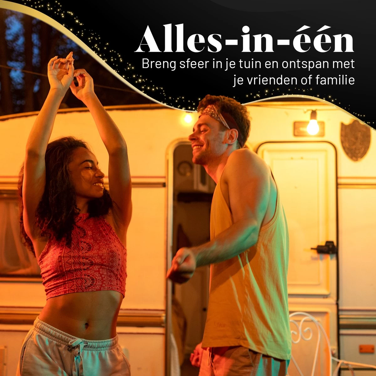 Homèlle Lichtsnoer 50 LED - 15 Meter - Warm-wit - Tuinverlichting - Kerstverlichting - Buitenverlichting - Lichtslinger - Lampjes Slinger - Transparant - Afbeelding 2