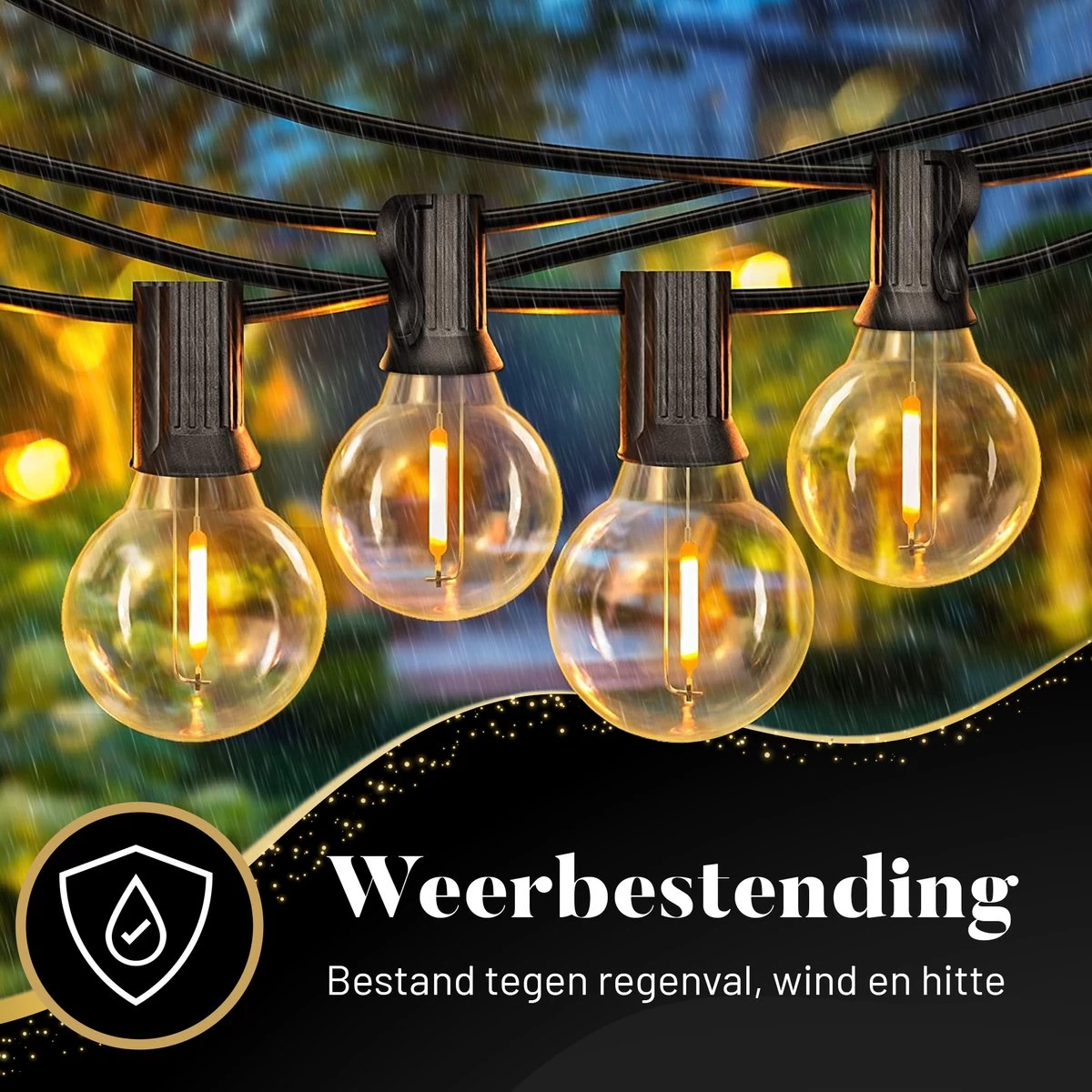 Homèlle Lichtsnoer 50 LED - 15 Meter - Warm-wit - Tuinverlichting - Kerstverlichting - Buitenverlichting - Lichtslinger - Lampjes Slinger - Transparant - Afbeelding 6