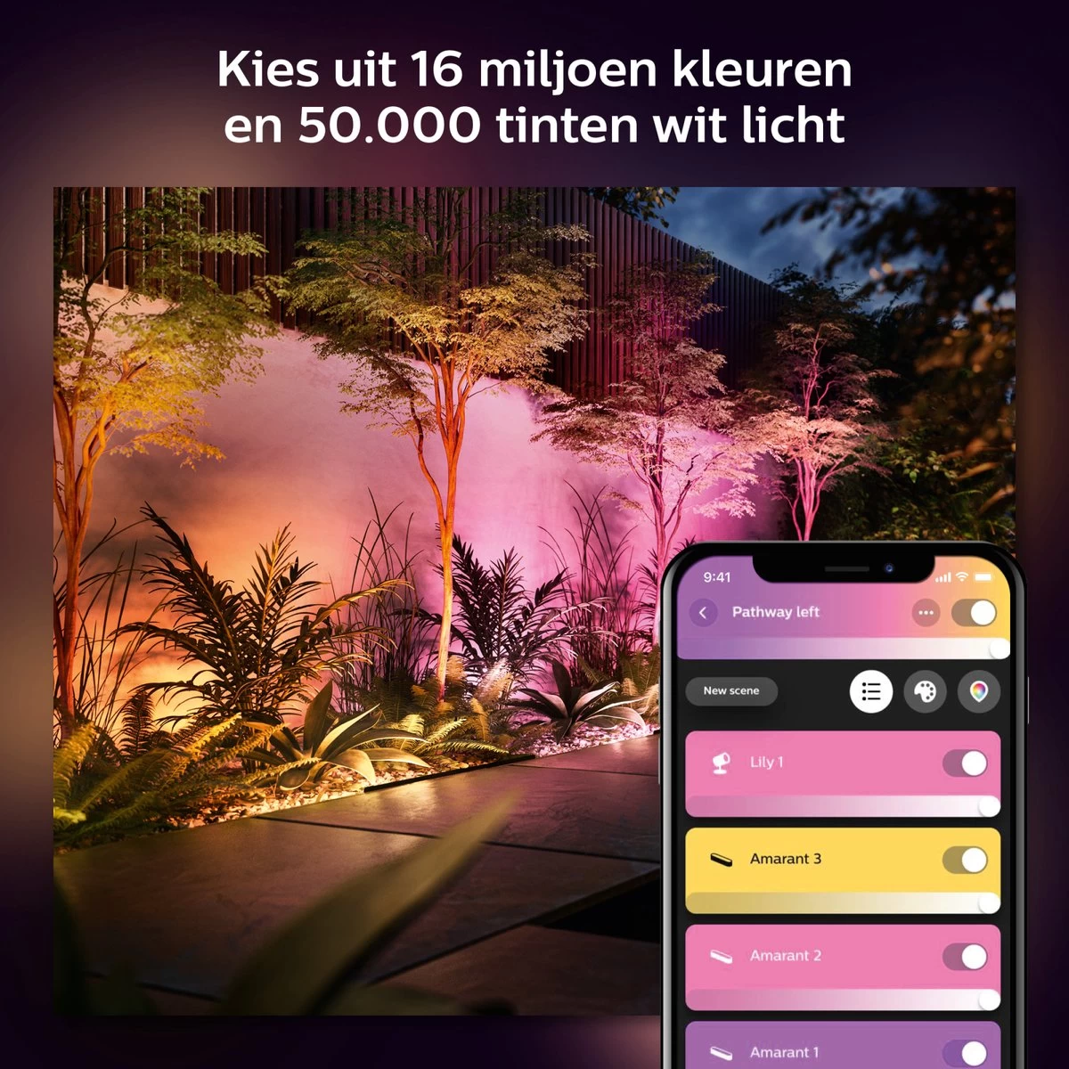 Philips Hue Amarant Verstraler - Wit En Gekleurd Licht - Zwart - Laagspanning - Afbeelding 4