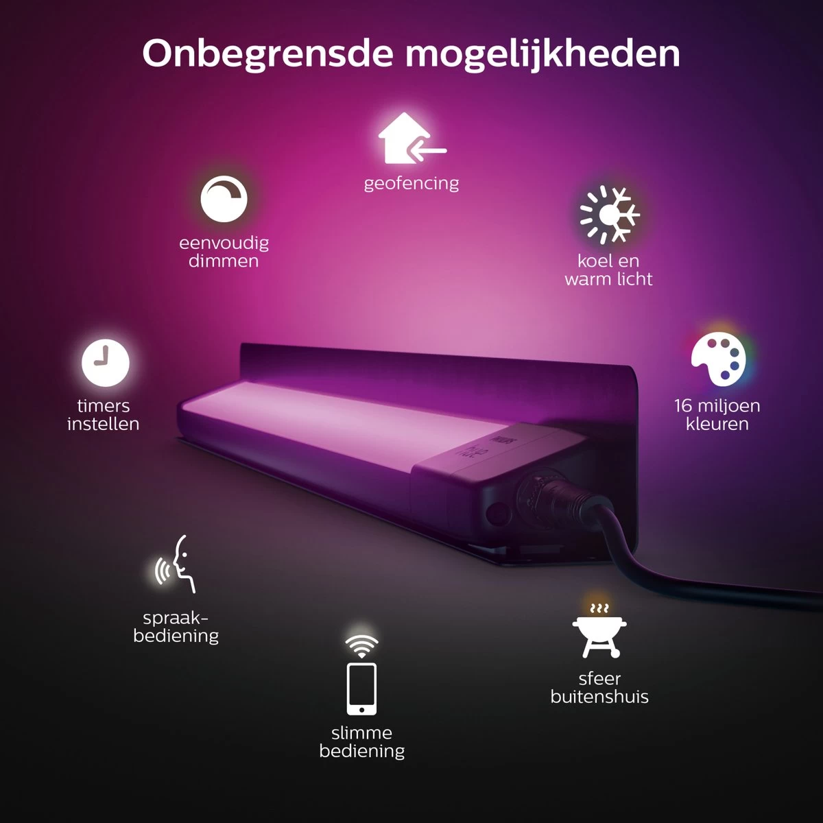 Philips Hue Amarant Verstraler - Wit En Gekleurd Licht - Zwart - Laagspanning - Afbeelding 7