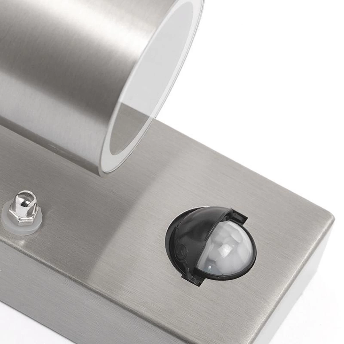 QAZQA Solo - Moderne Buitenlamp Met Bewegingsmelder | Bewegingssensor | Sensor Up Down Voor Buiten - 1 Lichts - D 105 Mm - Staal - Buitenverlichting - Afbeelding 4