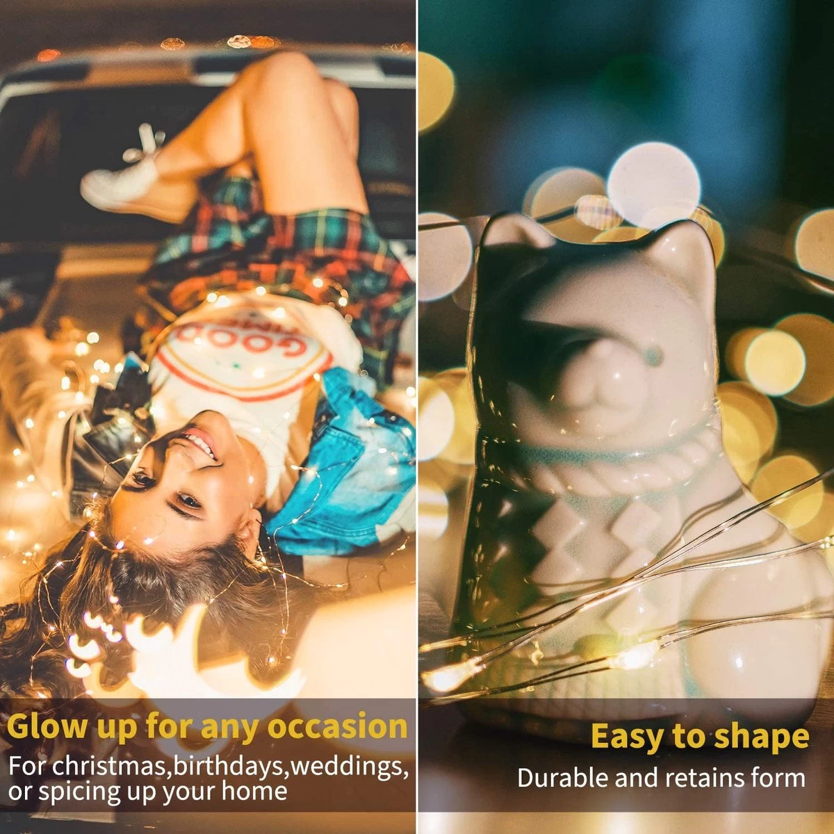 BOTC Lichtsnoer Binnen En Buiten Met Afstandsbediening - Fairy Lights 10 Meter - LED Lampjes Slinger - Soothe Lichtsnoer Binnen - Op Batterijen - Warm White - Afbeelding 3