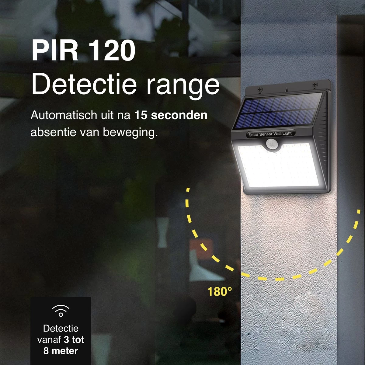 Vivid Green Solar Buitenlamp Met Bewegingssensor - Buitenverlichting Zonne Energie - Tuinverlichting - Wandlamp Buiten - Met Sensor - Led - Afbeelding 7