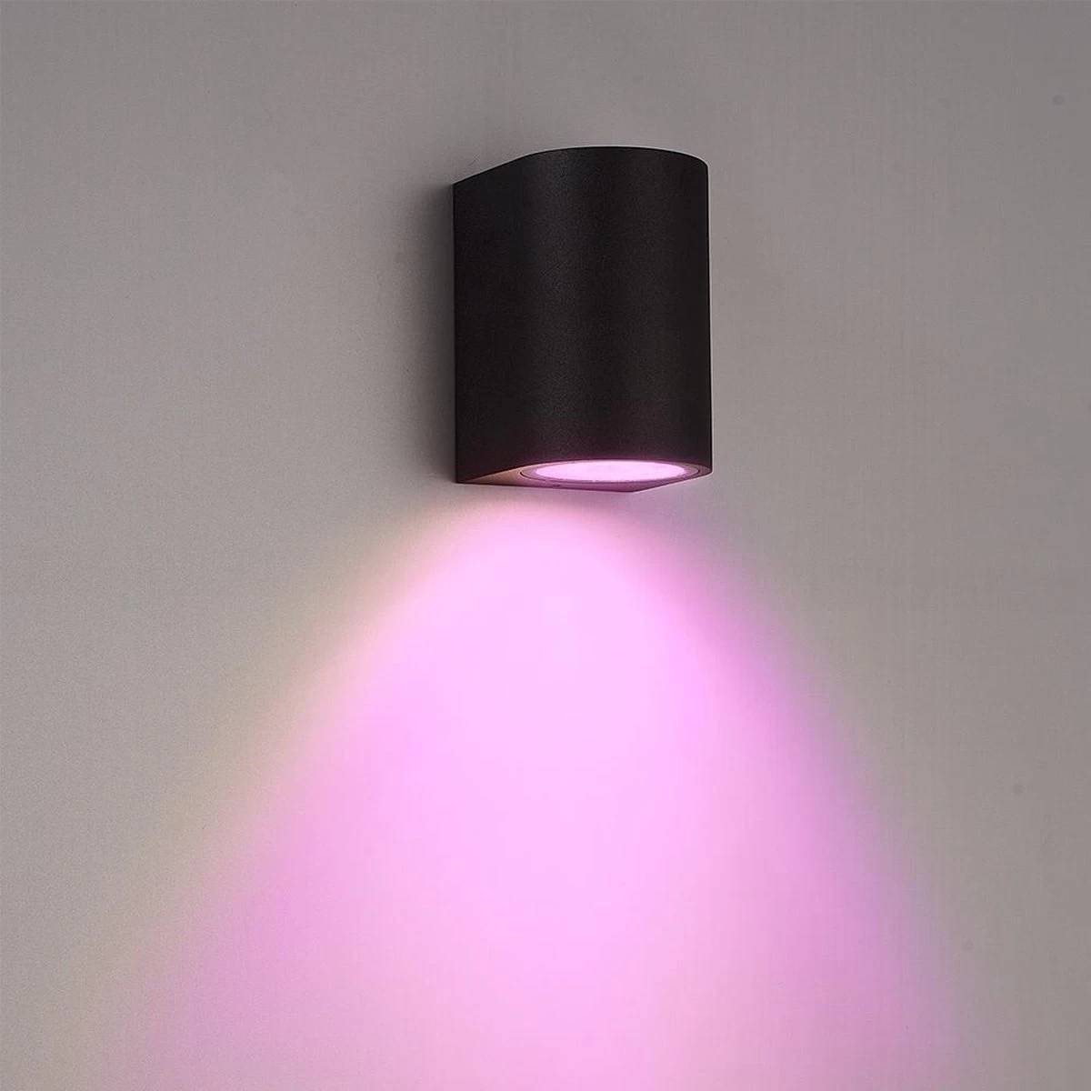 Hoftronic Smart Alvin - Smart LED Wandlamp - WiFi + Bluetooth - Downlight - GU10 5,5 Watt 400lm - RGBWW 16,5 Miljoen Kleuren - Slimme Muurlamp - Geschikt Als Binnen En Buiten Wandlamp - 3 Jaar Garantie - Afbeelding 5