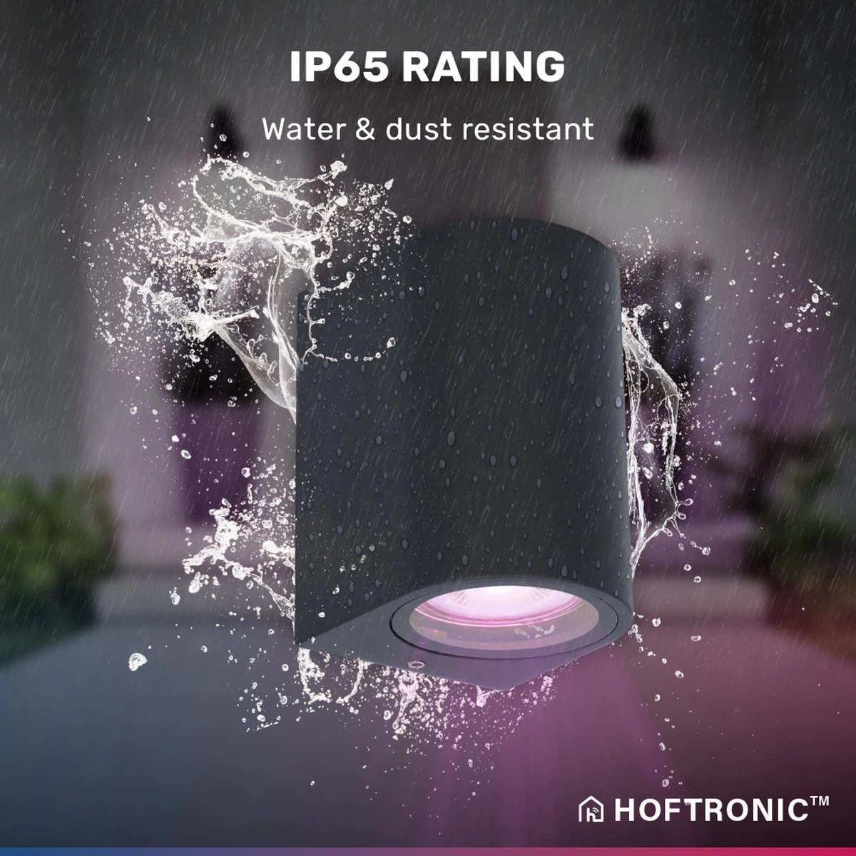 Hoftronic Smart Alvin - Smart LED Wandlamp - WiFi + Bluetooth - Downlight - GU10 5,5 Watt 400lm - RGBWW 16,5 Miljoen Kleuren - Slimme Muurlamp - Geschikt Als Binnen En Buiten Wandlamp - 3 Jaar Garantie - Afbeelding 10