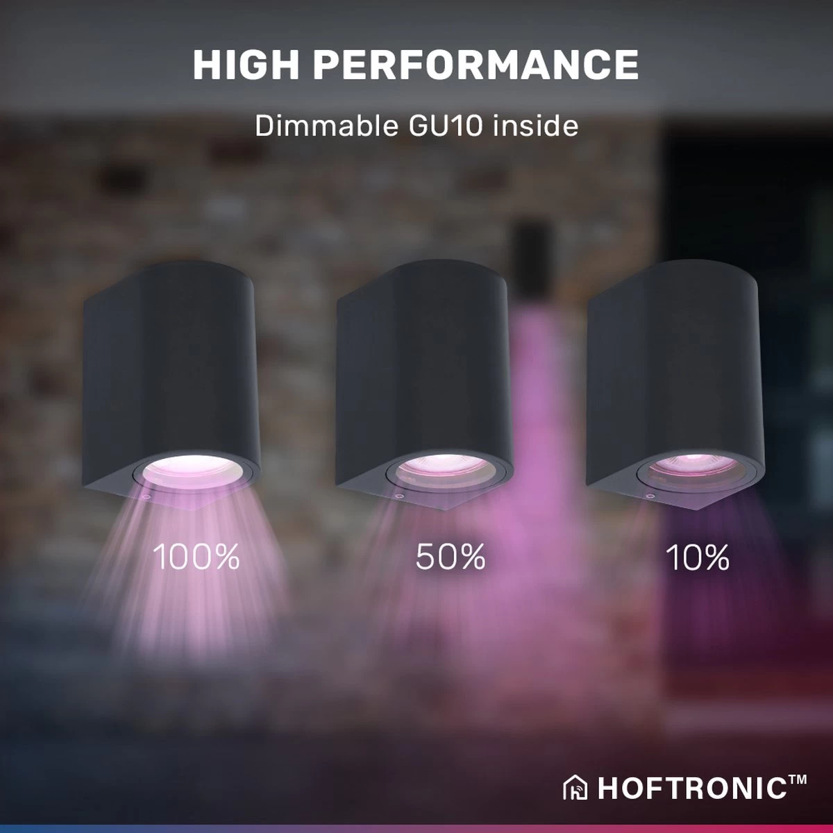 Hoftronic Smart Alvin - Smart LED Wandlamp - WiFi + Bluetooth - Downlight - GU10 5,5 Watt 400lm - RGBWW 16,5 Miljoen Kleuren - Slimme Muurlamp - Geschikt Als Binnen En Buiten Wandlamp - 3 Jaar Garantie - Afbeelding 12