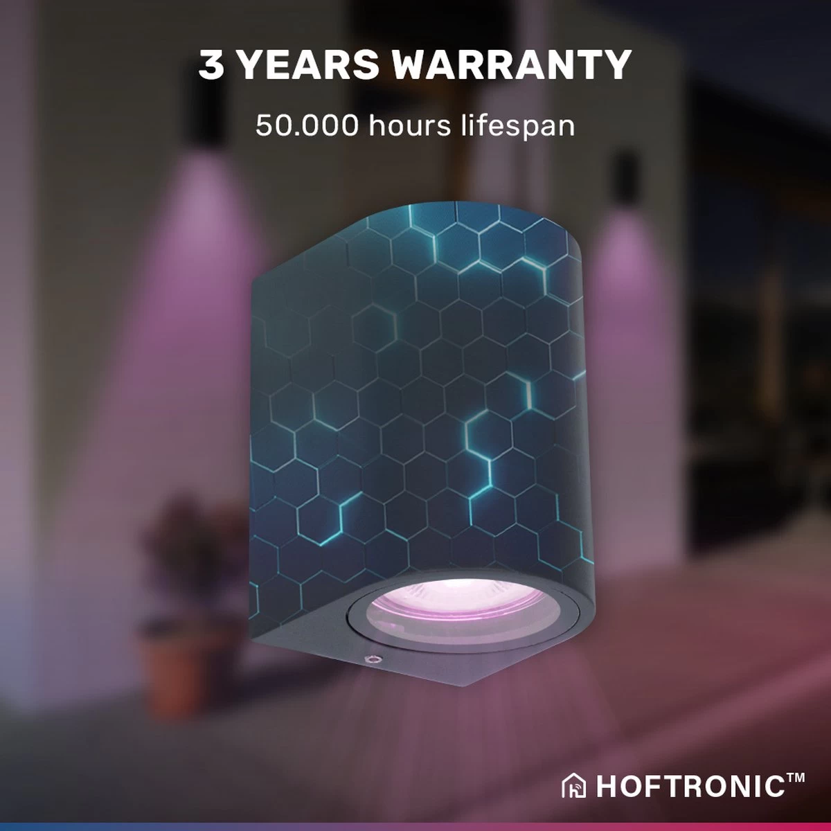 Hoftronic Smart Alvin - Smart LED Wandlamp - WiFi + Bluetooth - Downlight - GU10 5,5 Watt 400lm - RGBWW 16,5 Miljoen Kleuren - Slimme Muurlamp - Geschikt Als Binnen En Buiten Wandlamp - 3 Jaar Garantie - Afbeelding 18