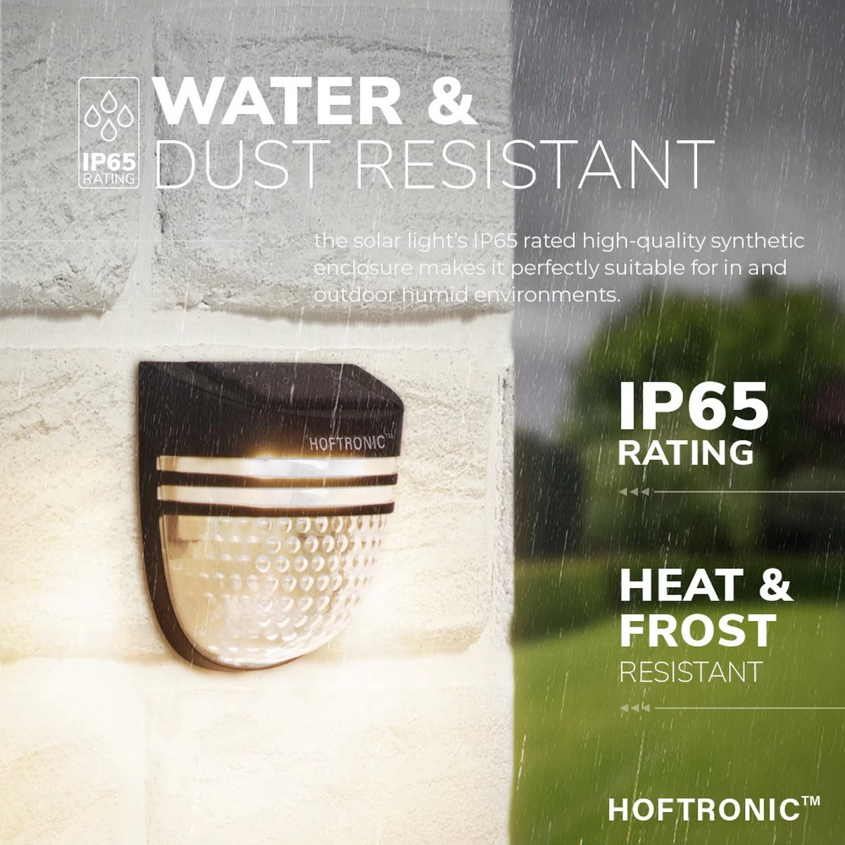 4x HOFTRONIC Tropo - Solar Wandlamp Buiten - IP65 Waterdicht - Wintersolar Technologie Monokristal Zonnepaneel - 3000K Warm Wit (sfeervol) - Solar Tuinverlichting Op Zonne Energie - Afbeelding 11