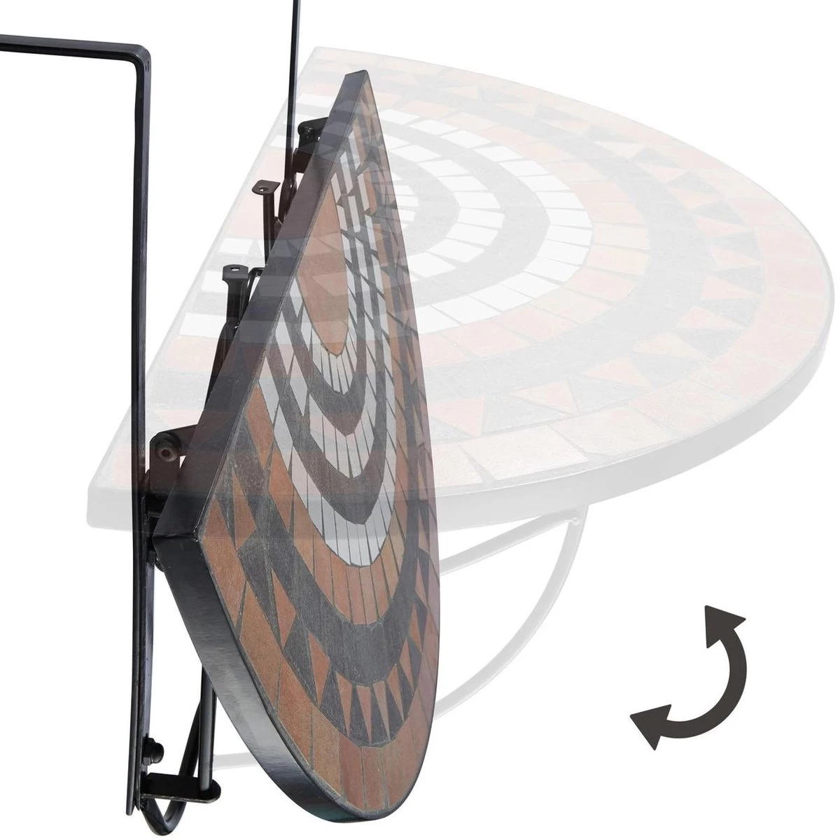 Tectake - Balkontafel Mozaïek Klapbaar - 402774 - Afbeelding 3