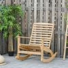 Outsunny Tuin Schommelstoel, Relaxstoel, Tuinstoel, Bamboe Multiplex Naturel 84A-171