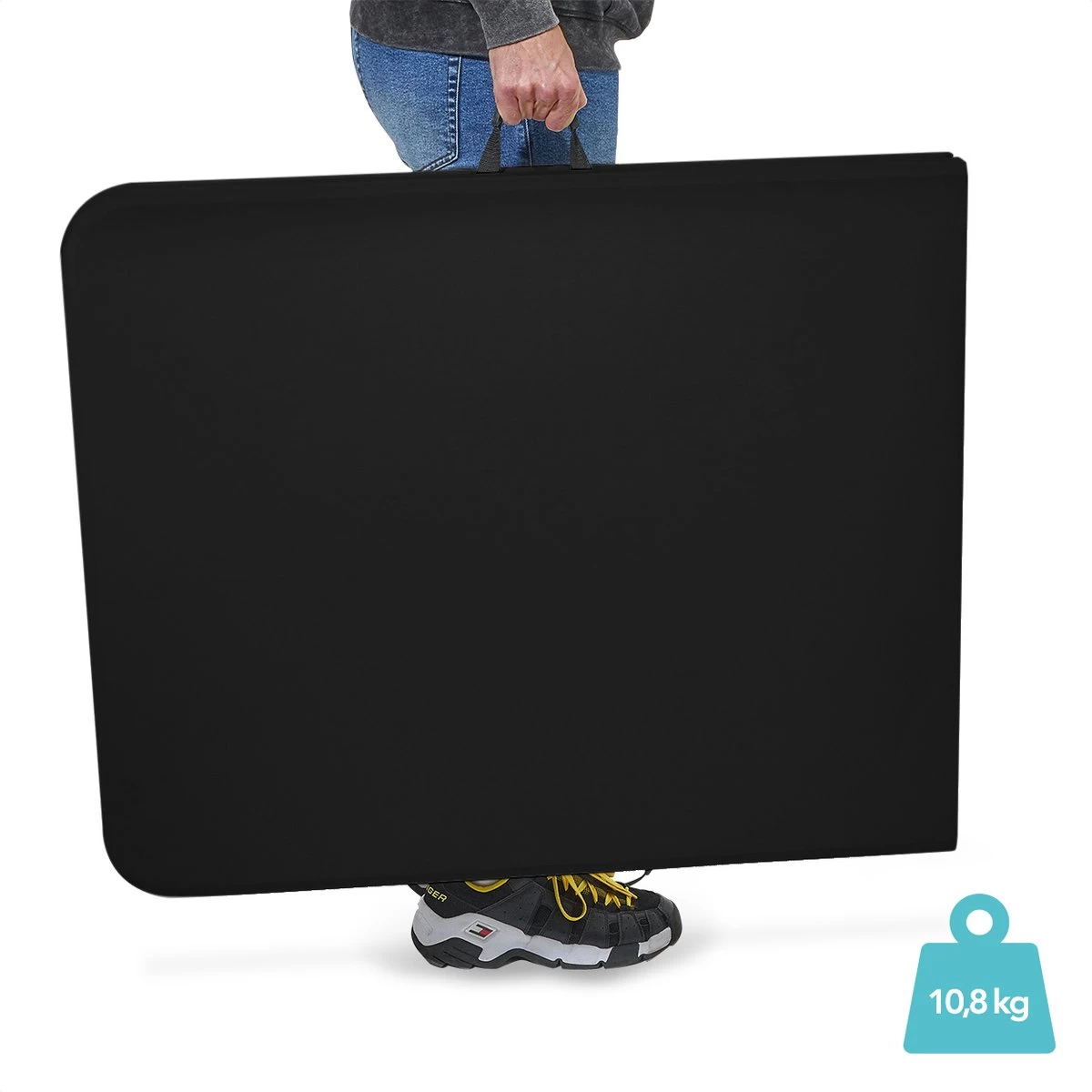 LifeGoods Klaptafel - Inklapbaar - 70x180cm - Verstelbare Vouwtafel - Weerbestendig - Zwart - Afbeelding 8