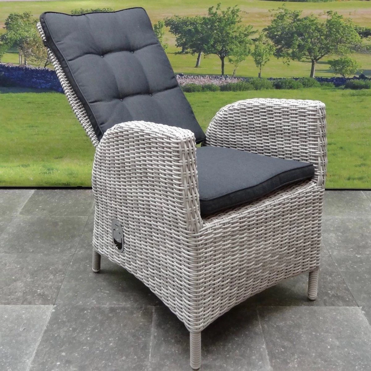 Menorca Dining Tuinstoel Verstelbaar Wit Grijs - Afbeelding 2