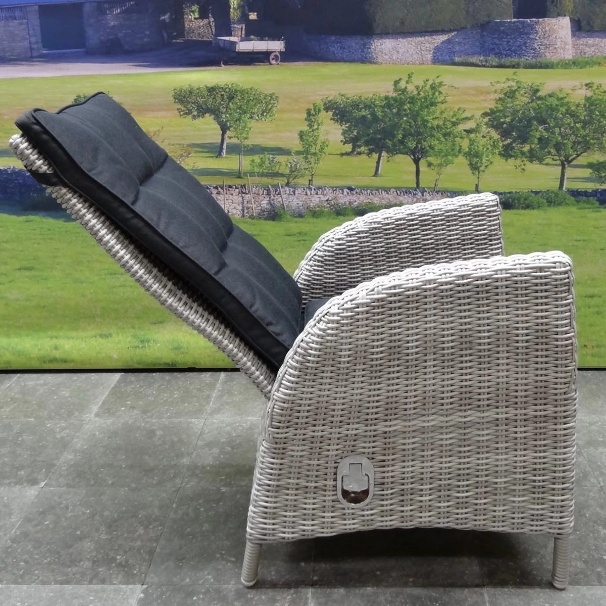 Menorca Dining Tuinstoel Verstelbaar Wit Grijs - Afbeelding 3