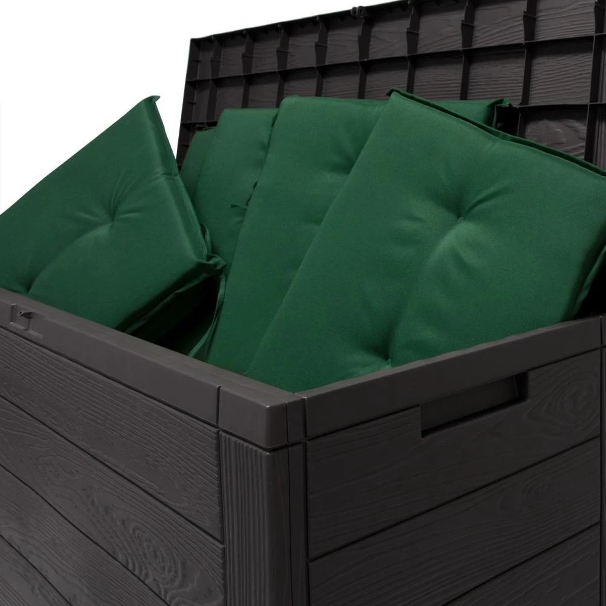 Merkloos Woody Tuin Opbergbox - 324 Liter 45x120x60 Cm - Tuinkussenbox - Antraciet/bruin - Afbeelding 6