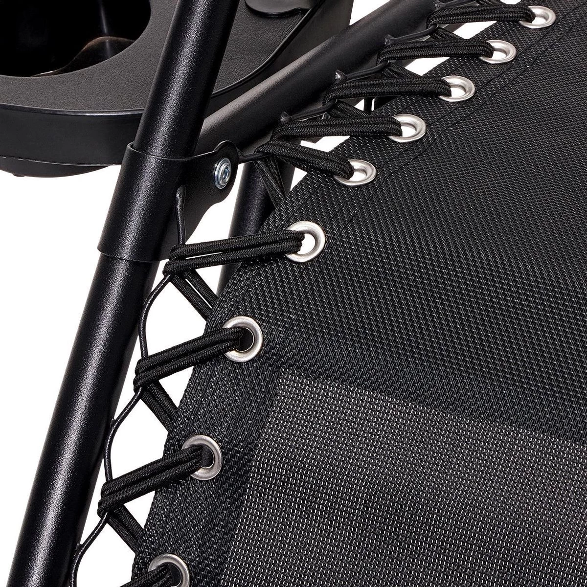 LifeGoods Opvouwbare Tuinstoelen - Verstelbaar Zonnescherm - 2 Stuks - 30°-90° Verstelbaar - Metaal - Zwart - Afbeelding 5