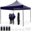 LifeGoods Partytent - 3x3 M - Easy Up - Opvouwbaar - Waterdicht - Draagtas Met Wieltjes - Donkerblauw