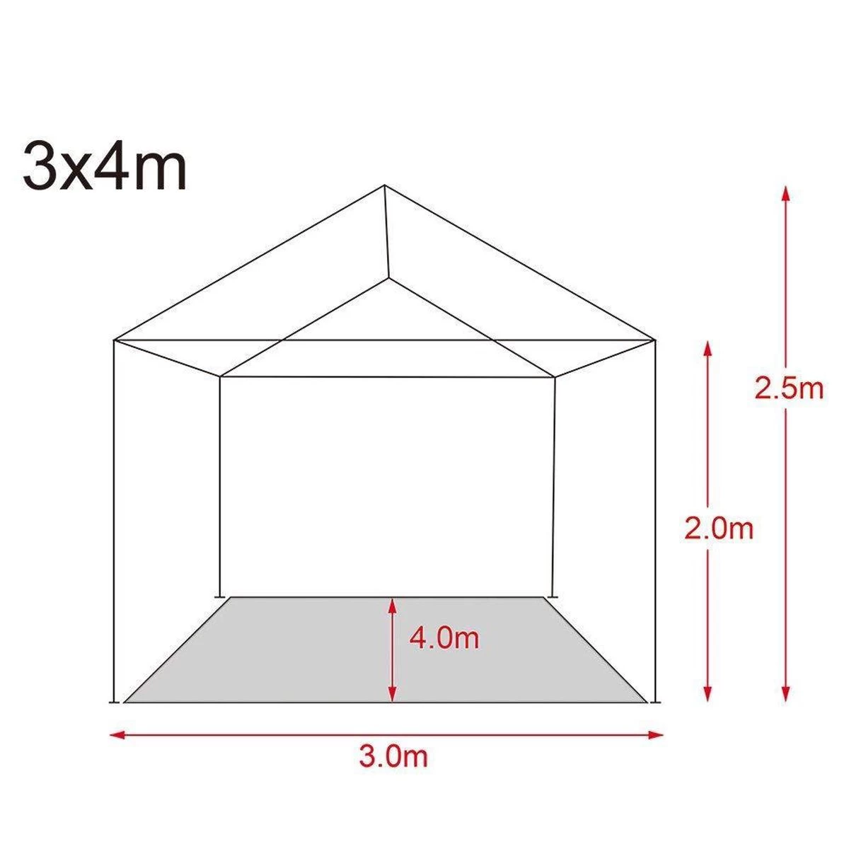 MaxxGarden Partytent Feesttent Paviljoen - 300 X 400 X 250 Cm - Zijwanden - Blauw - Afbeelding 3