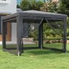 Prolenta Premium Partytent Met 4 Mesh Zijwanden 3x3 M HDPE Antracietkleurig