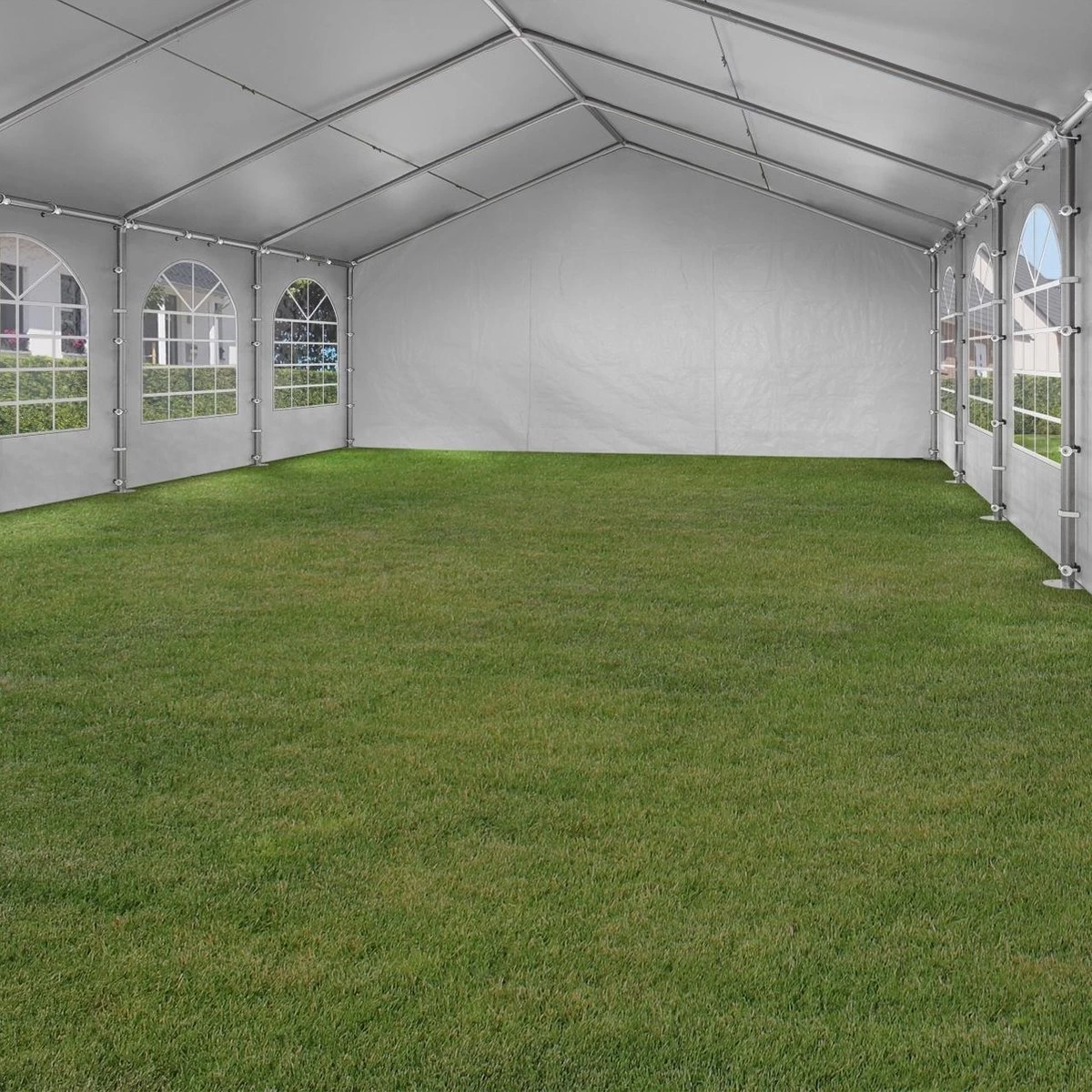 Hoogwaardige Partytent 3x6 M Van 240 G/m² PE Zeil Tuintent Feesttent Waterdicht In Wit - Afbeelding 4